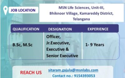 MSN Laboratories Job Vaccancy